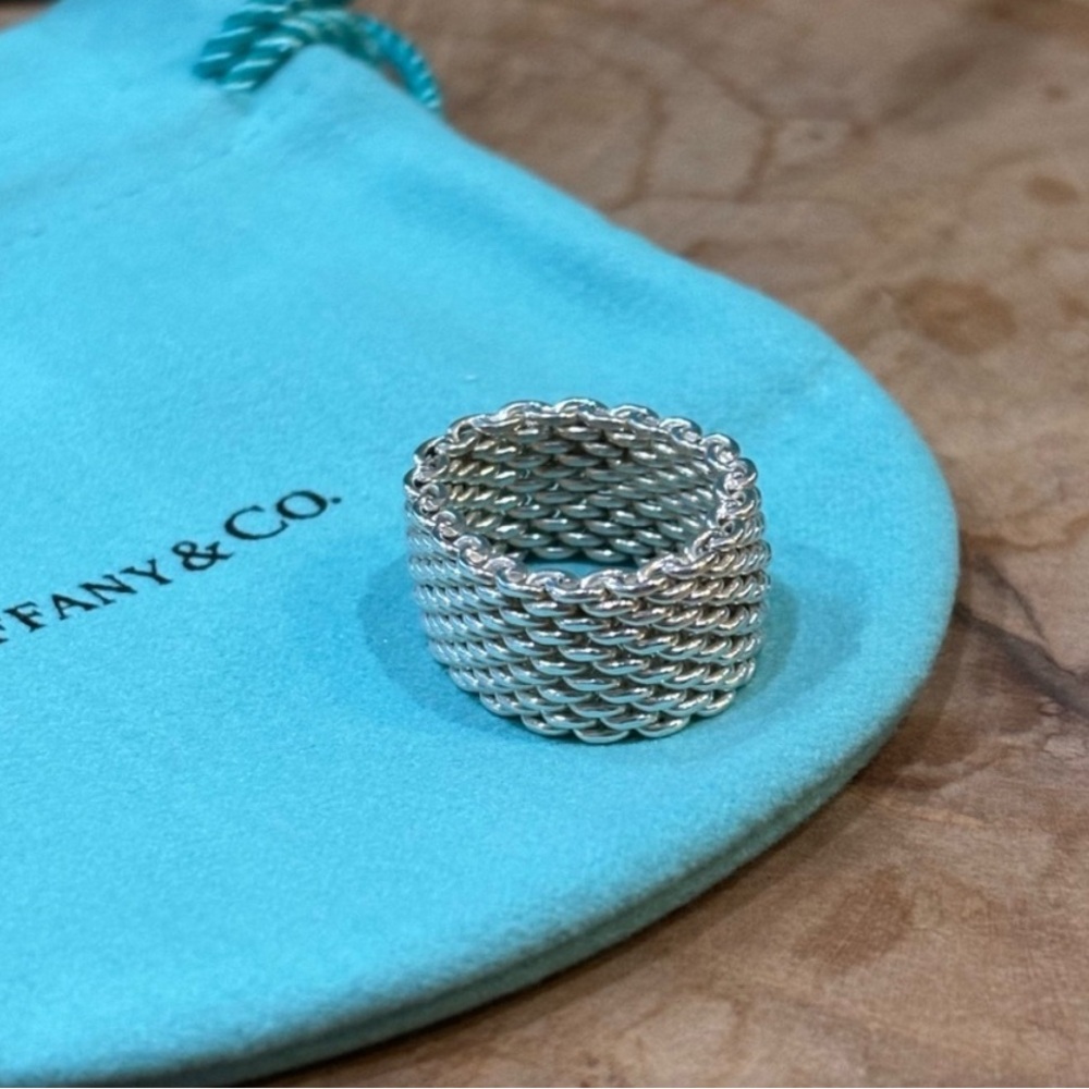 Tiffany & Co. Silver Mesh Ring Somerset Collection